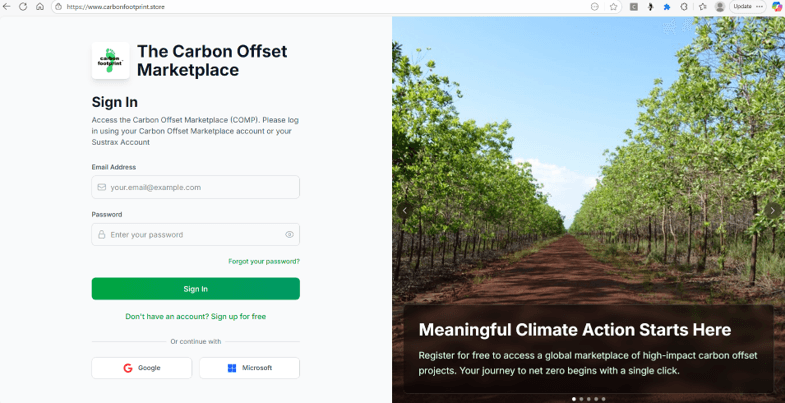 Carbon Offset Marketplace tree planting projects
